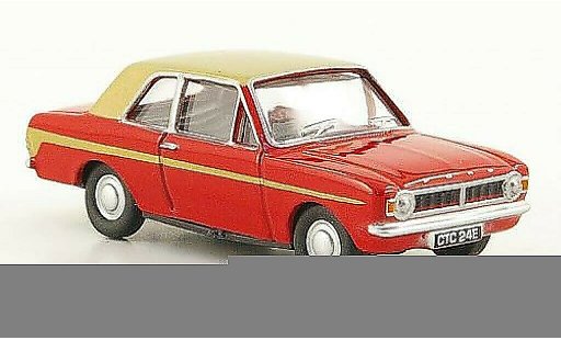 Ford Cortina MK2 1/76 Oxford MKII rojo/gold coche miniatura