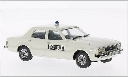 Ford Cortina Police 1/43 Brooklin MKIV Essex blanco 1976 coche miniatura