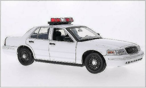 Ford Crown Police Interceptor 1/18 Greenlight Victoria blanco 2001 coche miniatura