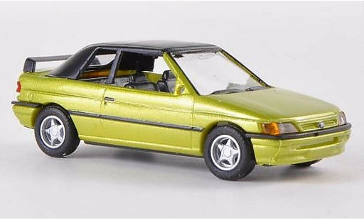 Ford Escort Berline 1/87 Busch Descapotable cerrado met.verde 1991 coche miniatura