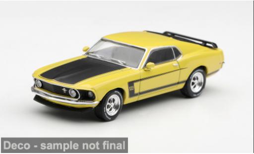 Coche miniatura Ford Mustang Boss 302 gelb/schwarz 1969 1/64 Mini GT