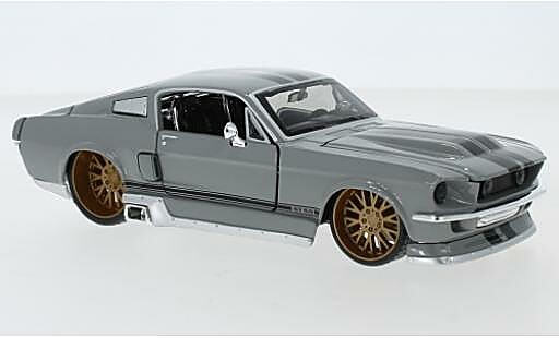 Coche miniatura Ford Mustang GT Tuning grau/schwarz 1967 1/24 Maisto