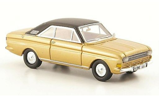 Ford Taunus 15M 1/87 Neo P6 Coupe gold/negro 1968 coche miniatura