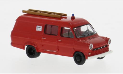 Ford Transit 1/87 Brekina rojo/weiss 1970 Feuerwehr 1:87 coche miniatura