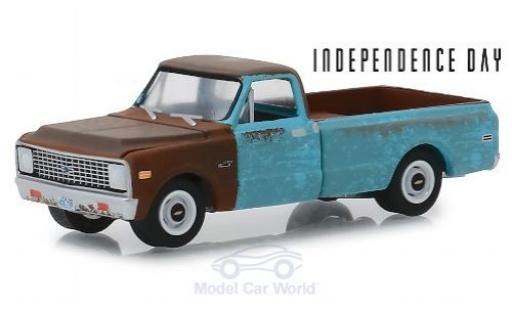 Coche miniatura Chevrolet C-10 1/64 Greenlight azul/marron Independence Day 1971 mit Schmutzeffekt Chevrolet C-10 1/64 Greenlight azul/marron Independence Day 1971 mit Schmutzeffekt coche miniatura