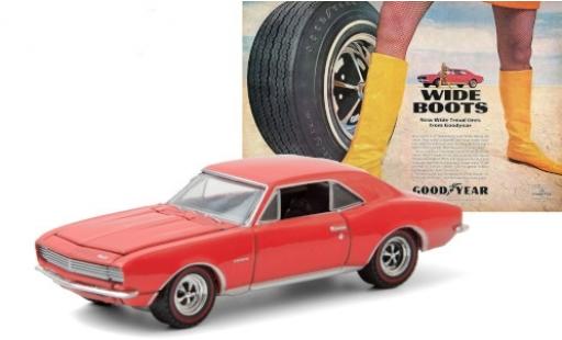Chevrolet Camaro 1/64 Greenlight rojo 1967 Goodyear Wide Tread Tires coche miniatura