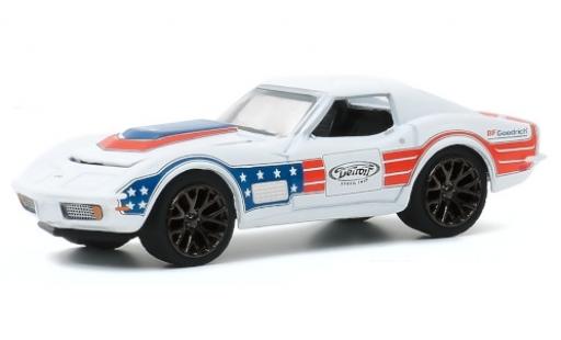 Coche miniatura Chevrolet Corvette 1/64 Greenlight C3 Tuning blanco/Dekor BF Goodrich 1972 Chevrolet Corvette 1/64 Greenlight C3 Tuning blanco/Dekor BF Goodrich 1972 coche miniatura