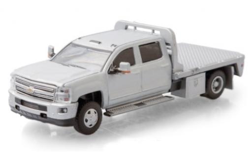 Chevrolet Silverado 1/64 Greenlight 3500 HD Flat Bed gris 2015 coche miniatura