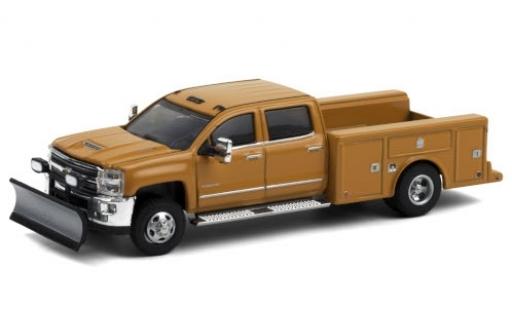 Coche miniatura Chevrolet Silverado 1/64 Greenlight 3500 HD Service Bed naranja 2018 avec Chasse-neige Chevrolet Silverado 1/64 Greenlight 3500 HD Service Bed naranja 2018 avec Chasse-neige coche miniatura