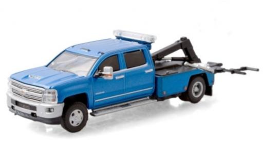 Chevrolet Silverado 1/64 Greenlight 3500 HD Wrecker metalico azul 2018 coche miniatura