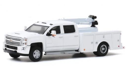 Chevrolet Silverado 1/64 Greenlight 3500HD Crane Truck blanco 2016 coche miniatura