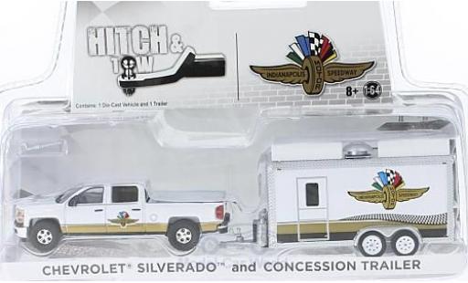 Chevrolet Silverado 1/64 Greenlight Indianapolis Motor Speedway mit Verkaufsanhänger coche miniatura