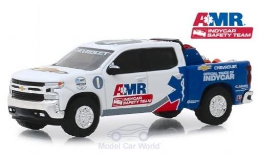 Chevrolet Silverado 1/64 Greenlight blanco/azul Indy Car Saftey Team 2019 coche miniatura