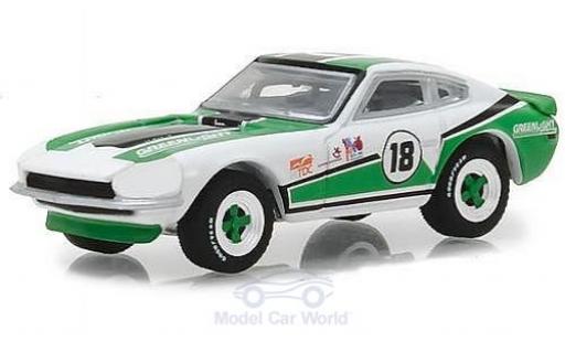 Datsun 240Z 1/64 Greenlight verde/blanco No.18 GreenLight Racing Team 1970 coche miniatura