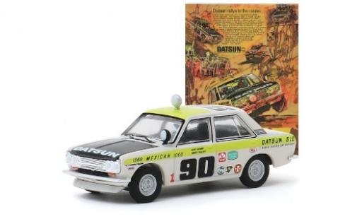 Datsun 510 1/64 Greenlight 4-Door Sedan No.90 Brock Racing Enterprises Mexican 1000 1969 G.Follett/M.McBee coche miniatura