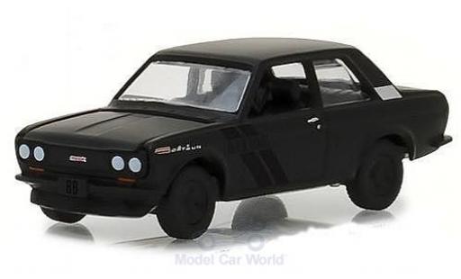 Datsun 510 1/64 Greenlight matt-negro 1968 coche miniatura