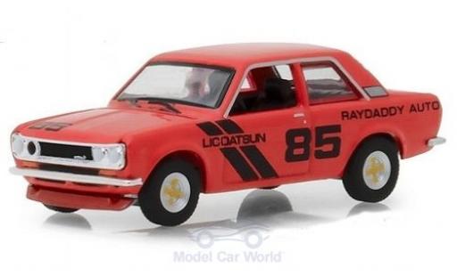 Datsun 510 1/64 Greenlight Raydaddy Auto rojo 1971 #85 coche miniatura