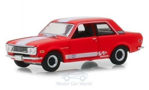Datsun 510 1/64 Greenlight rojo/blanco 1970 coche miniatura