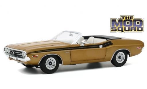 Dodge Challenger 1/18 Greenlight 340 Convertible gold/negro The Mod Squad 1971 coche miniatura