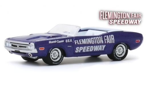 Dodge Challenger 1/64 Greenlight Convertible metalico lila/Dekor Official Pace Car 1971 Flemington Fair Speedway coche miniatura