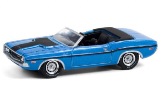 Dodge Challenger 1/64 Greenlight R/T HEMI Convertible metalico azul/matt-negro 1970 coche miniatura