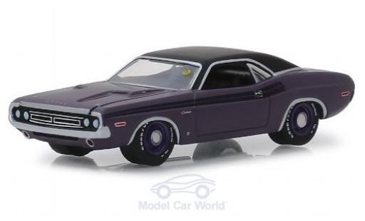 Dodge Challenger 1/64 Greenlight R/T Hemi metalico purpura/negro 1971 coche miniatura