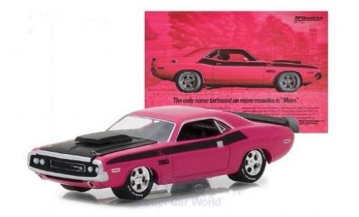 Dodge Challenger 1970 1/64 Greenlight T/A rosa/negro 1970 coche miniatura