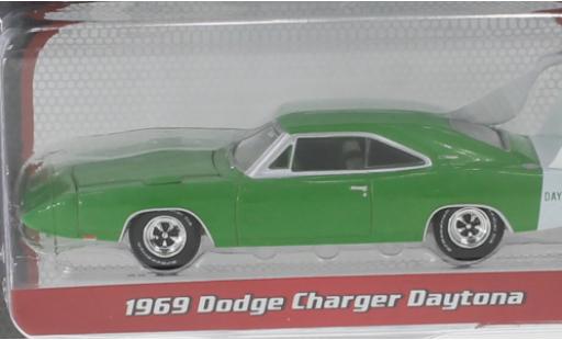 Coche miniatura Dodge Charger 1/64 Greenlight Daytona metalico verde/blanco 1969 Dodge Charger 1/64 Greenlight Daytona metalico verde/blanco 1969 coche miniatura