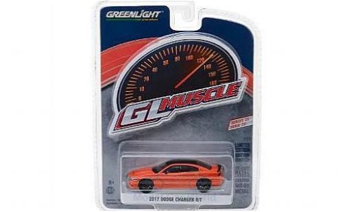 Coche miniatura Dodge Charger 1/64 Greenlight R/T naranja/negro 2017 Dodge Charger 1/64 Greenlight R/T naranja/negro 2017 coche miniatura