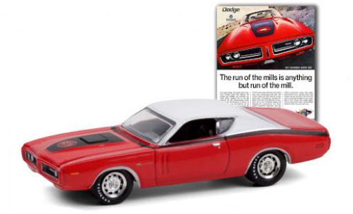 Dodge Charger 1/64 Greenlight Super Bee rojo/blanco 1971 coche miniatura