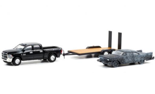 Coche miniatura Dodge RAM 1/64 Greenlight 2500 matt-negro 2018 mit 1958 Plymouth Fury brandbeschädigt und Zweiachsautotransporter mit Auffharrampen Christine Dodge RAM 1/64 Greenlight 2500 matt-negro 2018 mit 1958 Plymouth Fury brandbeschädigt und Zweiachsautotransporter mit Auffharrampen Christine coche miniatura