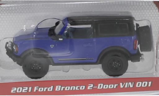 Coche miniatura Ford Bronco 1/64 Greenlight azul/negro 2021 VIN 001 Ford Bronco 1/64 Greenlight azul/negro 2021 VIN 001 coche miniatura