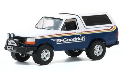 Coche miniatura Ford Bronco 1/64 Greenlight azul/blanco BF Goodrich 1992 Ford Bronco 1/64 Greenlight azul/blanco BF Goodrich 1992 coche miniatura