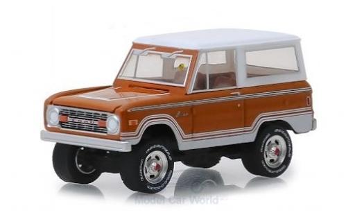 Coche miniatura Ford Bronco 1/64 Greenlight Ranger marron/blanco 1977 Ford Bronco 1/64 Greenlight Ranger marron/blanco 1977 coche miniatura