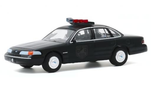 Ford Crown 1/64 Greenlight Victoria Police Interceptor negro/matt-negro Black Bandit Police 1992 coche miniatura