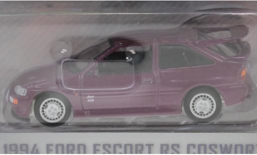 Coche miniatura Ford Escort 1/64 Greenlight MkV RS Cosworth metalico lila RHD 1994 Ford Escort 1/64 Greenlight MkV RS Cosworth metalico lila RHD 1994 coche miniatura