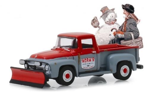 Coche miniatura Ford F-1 1/64 Greenlight 00 gris/rojo Norms Snow Removal 1956 mit Schneepflug und Gebrauchsspuren Ford F-1 1/64 Greenlight 00 gris/rojo Norms Snow Removal 1956 mit Schneepflug und Gebrauchsspuren coche miniatura