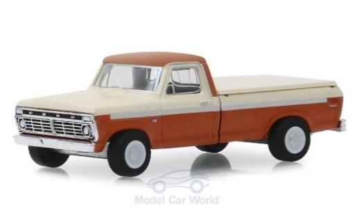 Ford F-1 1/64 Greenlight 00 metalico marron/blanco 1973 coche miniatura