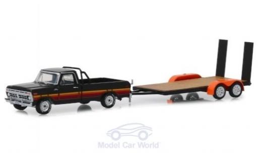 Ford F-1 1/64 Greenlight 00 negro/Dekor 2017 mit Flatbed Trailer coche miniatura