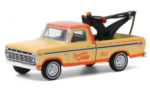 Ford F-1 1/64 Greenlight 00 Tow Truck beige/naranja Dependable Tow 1973 coche miniatura