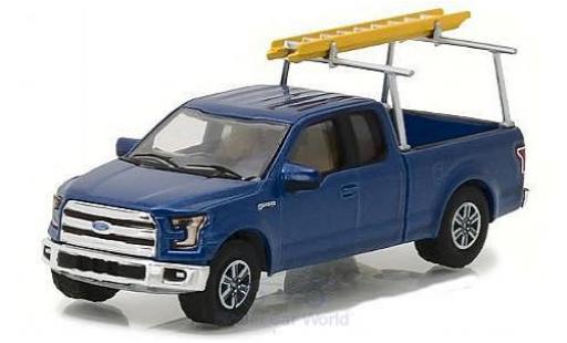 Ford F-1 1/64 Greenlight 50 metalico azul 2015 with Ladder Rack coche miniatura