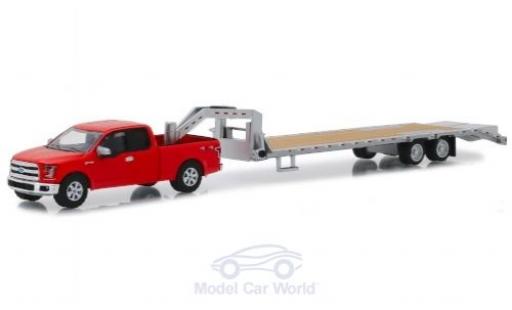 Ford F-1 1/64 Greenlight 50 rojo 2017 mit Gooseneck Trailer coche miniatura