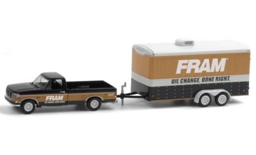 Ford F-1 1/64 Greenlight 50 XLT FRAM 1994 avec Zweiachs-wagon conteneur coche miniatura