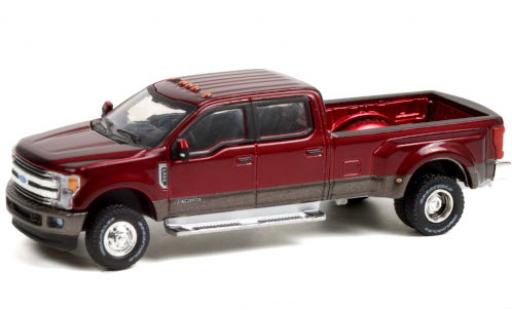 Ford F-350 1/64 Greenlight Dually metalico rojo/metalico gris 2019 coche miniatura