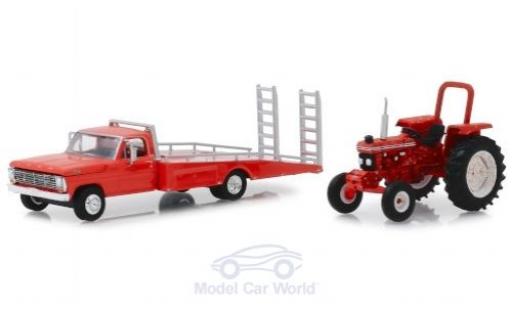 Coche miniatura Ford F-350 1/64 Greenlight F 350 rojo 1969 Ramp Truc + 5610 Tractor Ford F-350 1/64 Greenlight F 350 rojo 1969 Ramp Truc + 5610 Tractor coche miniatura