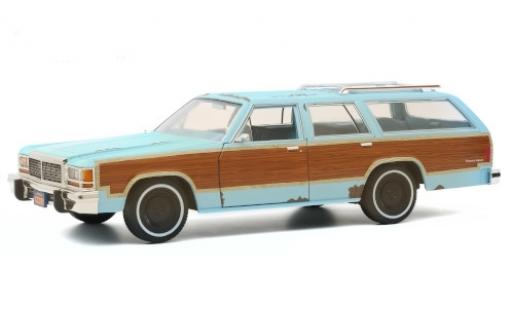 Ford LTD 1/18 Greenlight Country Squire azul/Dekor Terminator 2 - Judgment Day 1979 avec Witterungsspuren coche miniatura