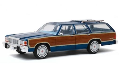 Ford LTD 1/18 Greenlight Country Squire metalico azul/Holzoptik 1979 Artisan Collection coche miniatura