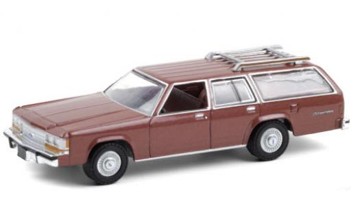 Ford LTD 1/64 Greenlight Crown Victoria Wagon metalico rojo 1989 coche miniatura