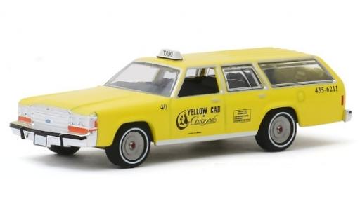 Ford LTD 1/64 Greenlight Crown Victoria Wagon Yellow Cab of Coronado 1988 coche miniatura