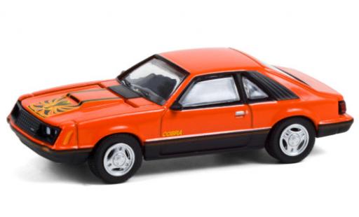 Ford Mustang 1/64 Greenlight Cobra naranja/Dekor 1979 coche miniatura